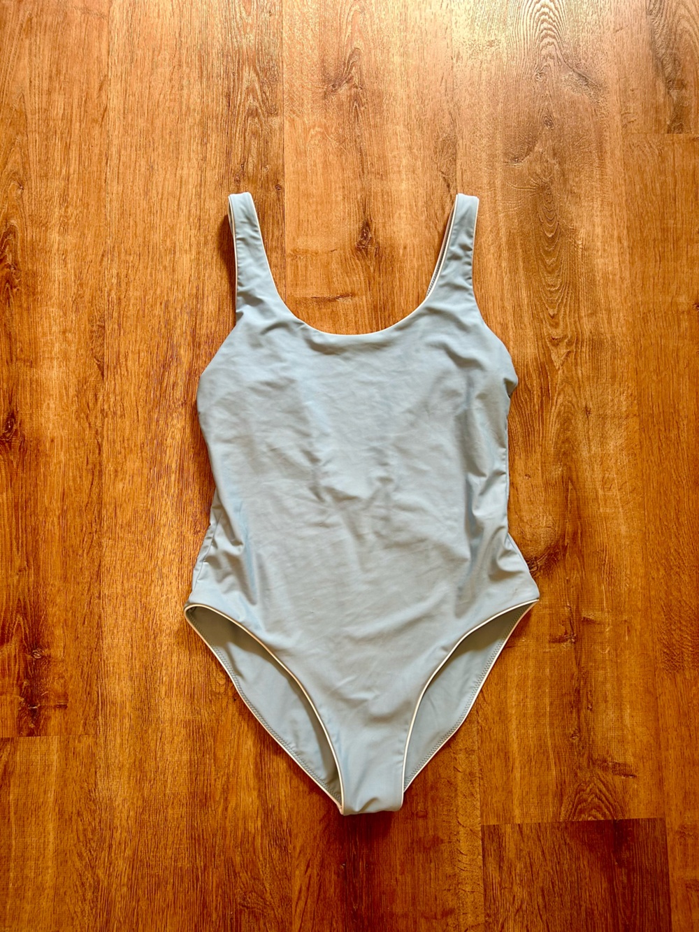 Light Blue Scoop back One Piece Swimsuit